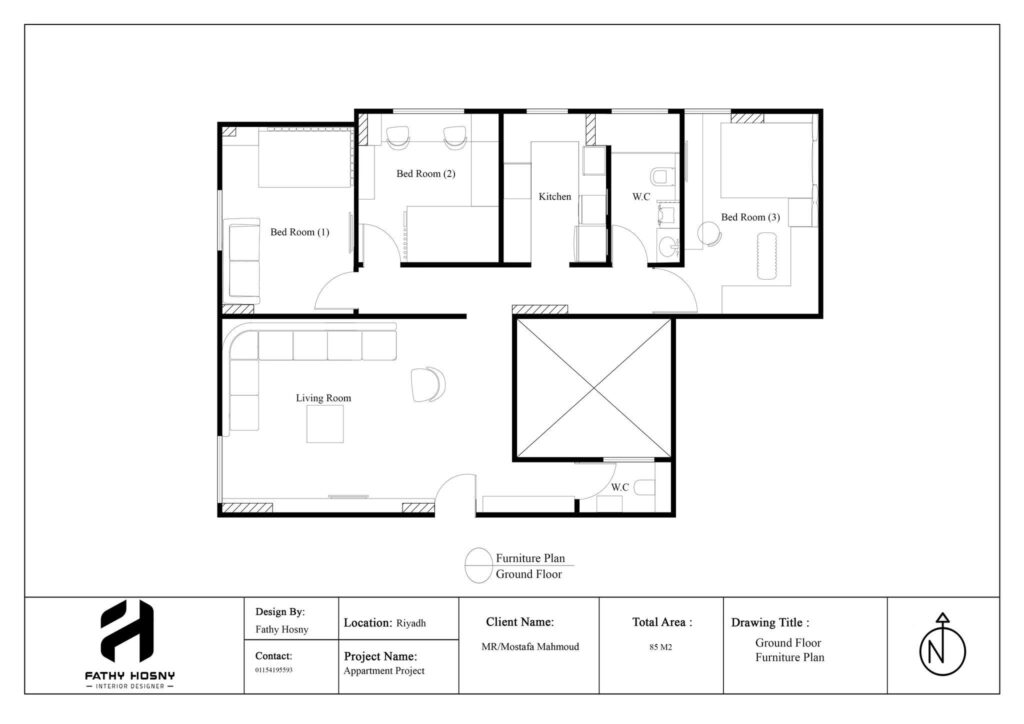 التعديلات المعمارية وتوزيع الفراغات ورسم بلان 2D
